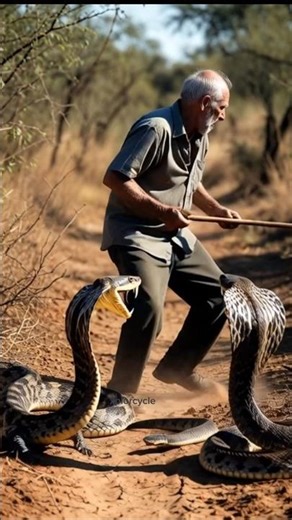 Three Snakes Chasing a Man 😱 | Run for Life! #shortsfeed #subscribe #short