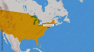 The State Of Connecticut.Political map of United States.Connecticut map.