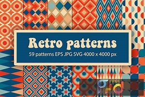 Vintage retro seamless patterns pack 9UK3EFA - FreePSDvn