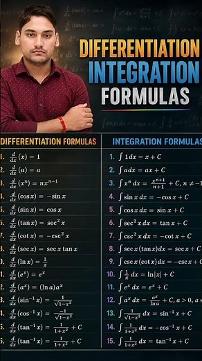 ||Top Differentiation & Integration Formulas You Must Know 🚀||