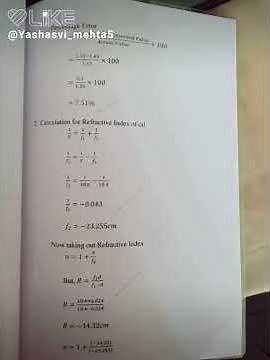 Liquid lens experiment, to find the refractive index of water and oil, pdf in description, class12.