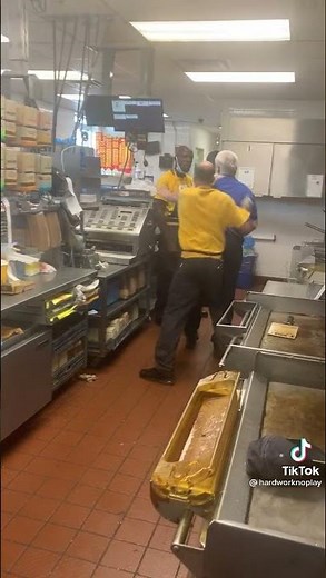 fight breaks out at McDonald's Riverside viral videos