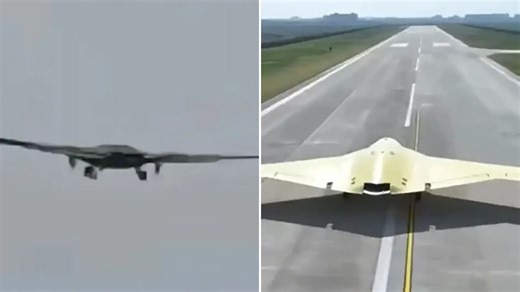 Terrifying giant ‘flying-wing’ stealth drone spotted on test flight in China