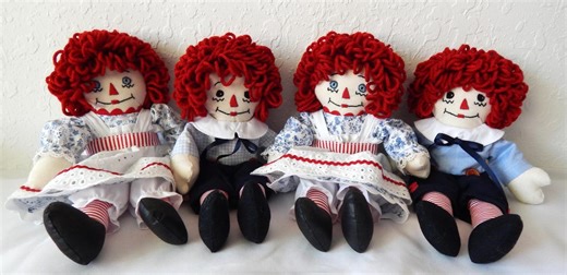 Handmade Raggedy Ann & Andy Dolls: 10" Authentic Sets Restocked! - Etsy