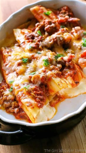 String Cheese Manicotti - yep it’s as easy as it sounds. Comment “recipe” and I will send the recipe to your inbox. * https://www.the-girl-who-ate-everything.com/string-cheese-manicotti/ | The Girl Who Ate Everything