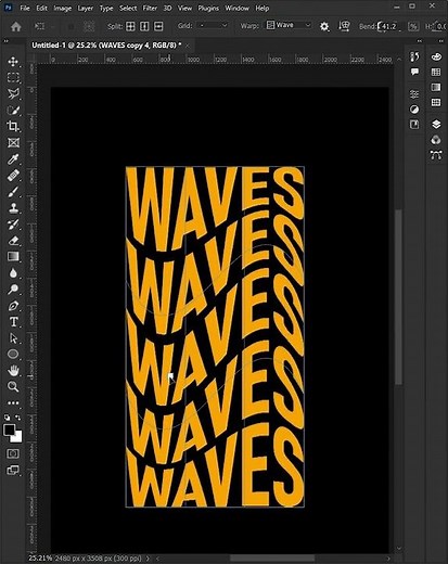 Wave text effect in Photoshop