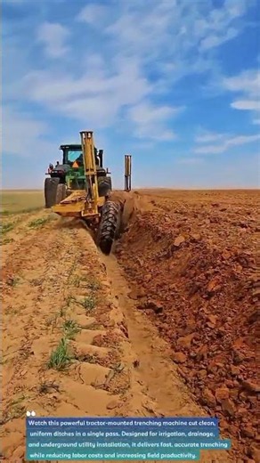 Precision Tractor Trenching Machine | Fast Irrigation Ditching #Farming #Trenching #Agriculture
