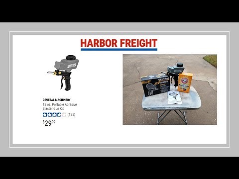Soda Blasting Test With Regular Baking Soda - Harbor Freight 18 oz Portable Abrasive Blaster Gun Kit