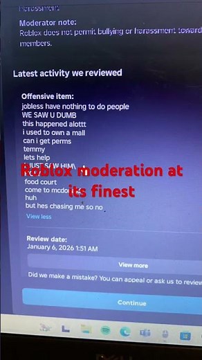 Roblox moderation at its finest #music #bannedroblox #robloxmoderation #bloxburgcontentcreator