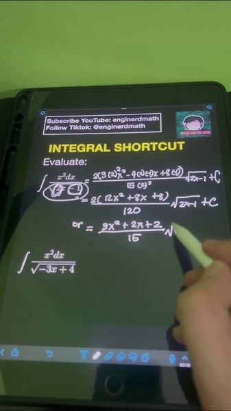 Integrals Shortcut 8 #math #enginerdmath #EduWow #TiktokSkwela #LearnOnTiktok #BackToTiktokSkwela #fyp #fypシ #foryou #tiktok #education #mathtutor #integral #integration #calculus