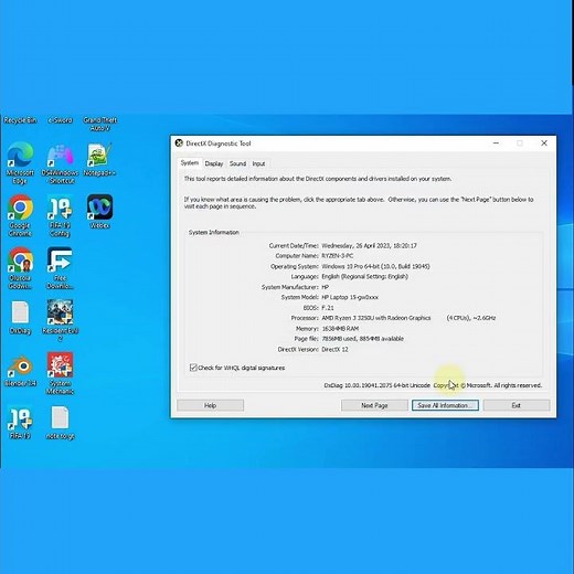 How to view detailed information of your windows Laptop/PC; view your full computer specs