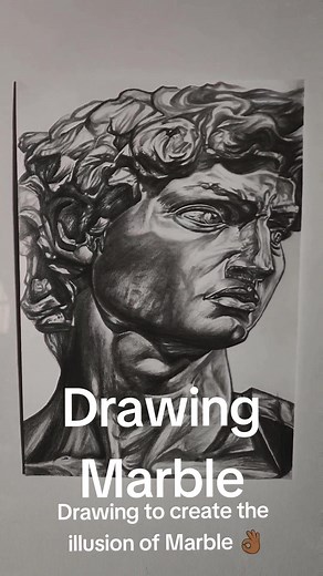 Replicating the Illusion of Marble 🗿 Used 2H and 6B pencils, Fabriano paper, a burnishing tool and a putty eraser. 👌🏾🎨🐉 #artist #afrofururist #surrealist #statueofdavid #drawing #pencilonpaper #Johannesburg #artislife #artislove #marbleexercise