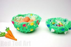 DIY Glue Yarn Bowls - cute and easy craft