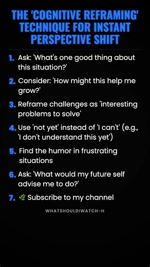 The 'Cognitive Reframing' Technique for Instant Perspective Shift #ad (Verify Info)