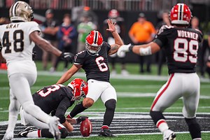 WATCH: Massive fight erupts as Falcons and Saints fans exchange punches at Mercedes-Benz Stadium