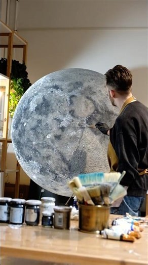 Creazione di un dipinto della Luna 🌕 Pittura ispirata alla Luna #lucaballestraartist