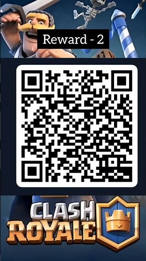Scan the QR CODE for clash royale free gifts. Total of 3 rewards