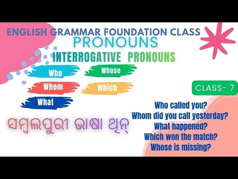 What are Interrogative pronouns?parts of speech, English grammar for beginners, class no-7