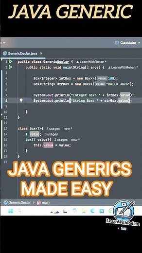 Java Generics Made Easy! 🔥 Box T Example in 30 Seconds #coding #learnwithrehan #programminglanguage