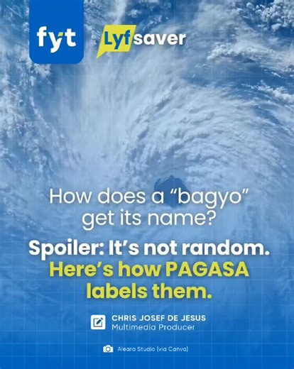 Tropical Depression #AdaPH is the first tropical cyclone this year. Do you know why she’s called that? 🌧️ Signal No. 1 is currently raised over parts of Bicol, Eastern Visayas, and Mindanao as Ada accelerates. Ever wondered who decides these names? It’s not random. Ada is the first name on @pagasa_dost’s 2026 roster, which was last used in 2022 and will return in 2030. Swipe left ⬅️ to see how the system works, which names are on the “bench” if things get crazy, and why some names will never be