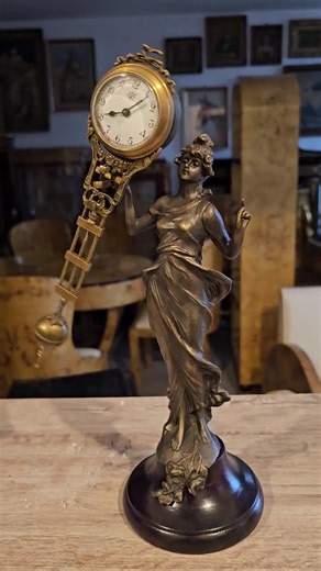 Art Nouveau Bronze Woman Pendulum Clock - Working Fireplace Mantel Clock - Etsy