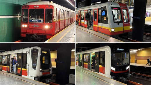 【华沙地铁四大厂列车】华沙地铁 M1线 四大厂列车 进出站合集