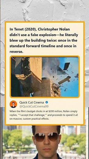 Tenet 2020 Christopher Nolan Blew Up the Building Twice for the Forward and Reverse Effect