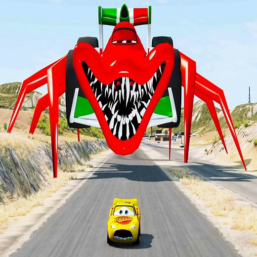 Epic Escape from Giant Francesco Bernoulli Eater | Lightning McQueen VS Francesco | BeamNG.Drive | Beamng Game