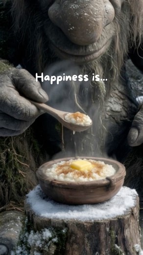 Visit Norway on Instagram: "With our Trollfluencer @twigs.in.my.hair leading the way, today we get a glimpse of how Norwegian Christmas traditions take place out in the forest: «Is it just me or... Can joy be found in the simplest things?🤎 Like this warm bowl of Nissegrøt, Santa´s Christmas porridge, that Fjøsnissen just gifted me. What a nice guy! (Fjøsnissen is the Norwegian barn elf). Did you know that according to Norwegian folklore, it was both wise and important to stay friends with Fjøsn