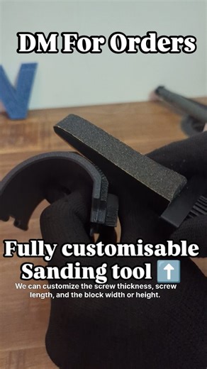 VSquared 3D Prints on Instagram: "🔧 Print your own fully customizable sanding tool with integrated threads - no hardware needed! This OpenSCAD parametric model creates a complete sanding tool system with three components: • Triangular wedge with sandpaper holding slots • Clamping block for pressure distribution • Knurled screw with BOSL2 threads ✨ KEY FEATURES: - Fully parametric - adjust size, angle, and thread specs - Print-in-place threads (no taps required!) - Sandpaper slot system for secu