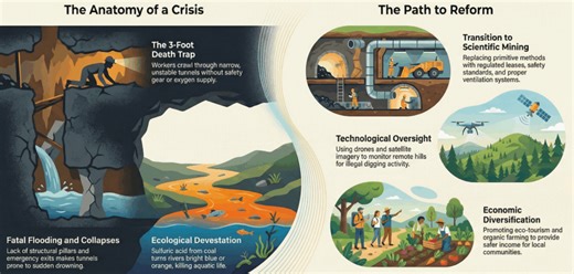 UPSC Editorial Analysis: Crisis of Rat-Hole Mining in Northeast India
