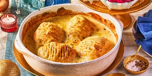 Creamy Hasselback Celeriac Bake