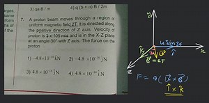 A proton beam moves through a region of uniform magnetic field ... | Filo