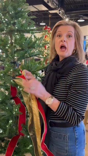 1.8K views | It’s as easy as pie!不 One tip I like to give is to use those little tiny branches on the inside of your tree to hook your ribbon too. You can use floral wire of course, but the branches work just as well! Grab my quality ribbon today in my online shop and deck your halls!!  #christmastreedecorating #christmastreeribbon #christmastreeohchristmastree #christmastree #christmastreedecor #decoratingtips #holidaytips | Decorating Ideas Made Easy | Facebook