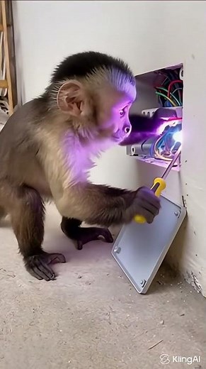 “Monkey Gets Shocked! ⚡ A Quick Rescue Saves the Day”