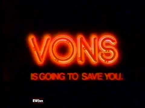 1983 Vons Grocery Store "Is going to save you" TV Commercial