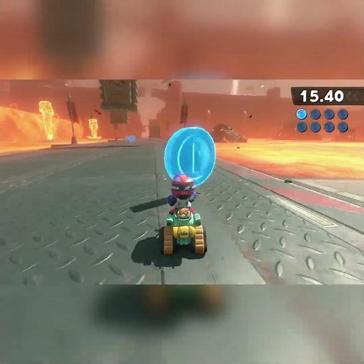 Gather blue coins and watch out for Thwomps! [Mario] P-Switch | Mario Kart World #shorts #dna