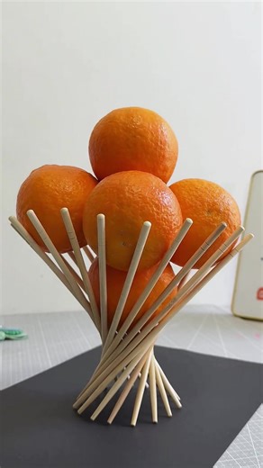 Make a fruit basket with chopsticks😍#diy #craft #handmade #basket #forkids
