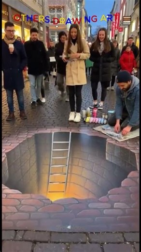3D Chalk Art Challenge Illusion That Comes to Life! 🖌️🔥#3DArt #ChalkArt #StreetArt