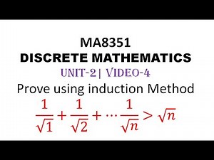 MA8351| DISCRETE MATHEMATICS| UNIT-2| VIDEO-4|MATHEMATICAL INDUCTION| Problem-4