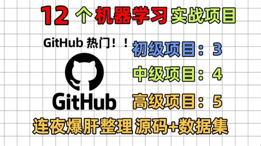 【2026】12个机器学习项目实战，连夜整理包含初中高级源码 数据集，适合各个阶段练手使用！建议码住收藏！人工智能/算法建模/Python/课程