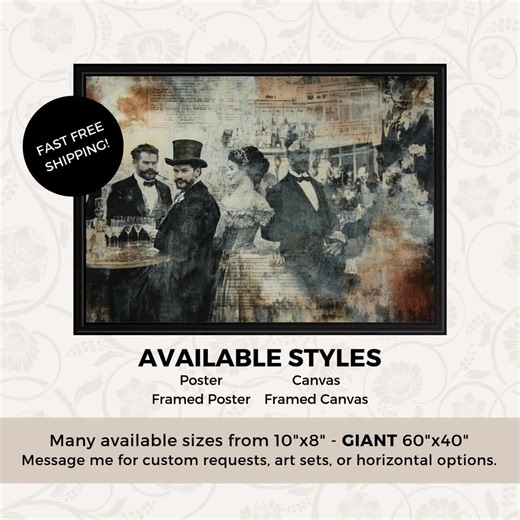 Vintage Bourbon Room Decor: 1920s Speakeasy Bar Art Print - Etsy