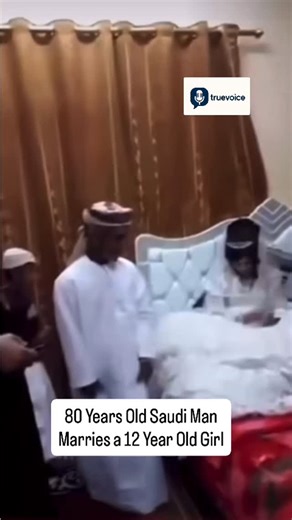 Truevoicereality on Instagram: "A saudi man marries a 12 year old girl. People questions how is this even legal? #saudi #childmarriage #sharialaw #girlchild #islam #muslim #reels #videos"