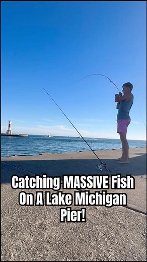 How To Catch BIG FISH On A Lake Michigan Pier: Quick Tutorial! #fishing #pierfishing