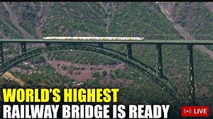 6.7M views · 288K reactions | Proud moment : Train Trial Successful on World's Highest Railway Bridge , Reasi to Sangaldhan #railway #reasi #jammukashmir | News Post Reasi | Facebook