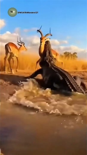 Crocodile Attacks Impala Right in Front of Her Calf- Epic wildlife