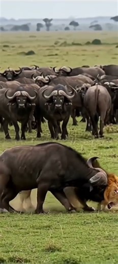 African Bull vs Lion Showdown 🐂🦁 | Epic Wildlife Battle#Wildlife#Nature#Animals#AfricanAnimals#Lion