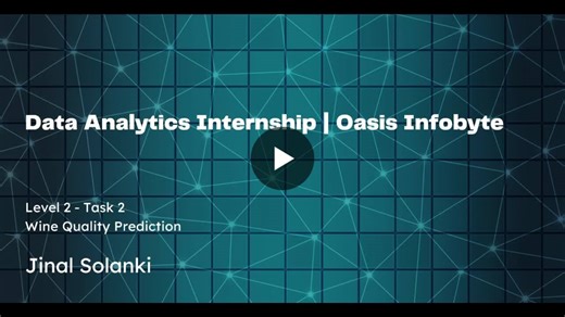 #oasisinfobyte #internship #dataanalytics #python #machinelearning | JINAL SOLANKI
