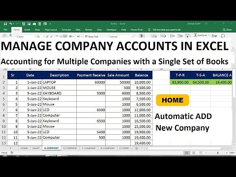 how to manage company accounts in excel