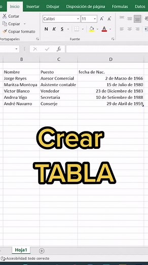 Cómo crear tablas en Excel fácilmente